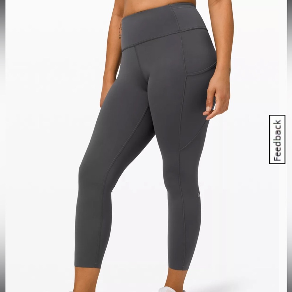 LuluLemon Dark Gray Leggings/ Fast and Free High Rise Tight 25”